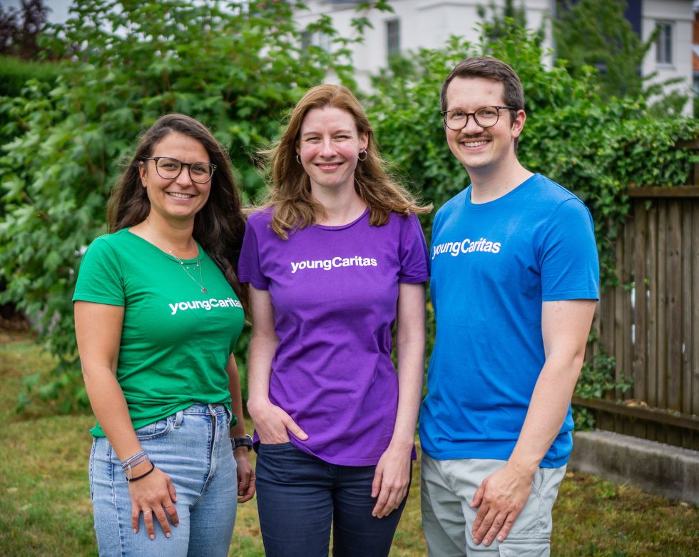 alle Mitarbeiter:innen der young Caritas St. Pölten & Nö West (Laura Hönigl, Alexandra Schmatzer-Zehetner, Stefan Schmalhofer)
